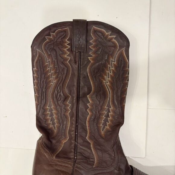 Dan Post Mens Cowboy Boots 9.5 Brown Leather Western Embroidered - Picture 4 of 11